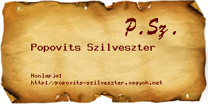 Popovits Szilveszter névjegykártya
